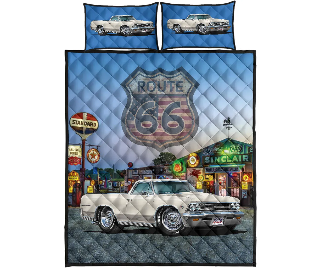 1966 Chevy El Camino Route 66 Quilt Set