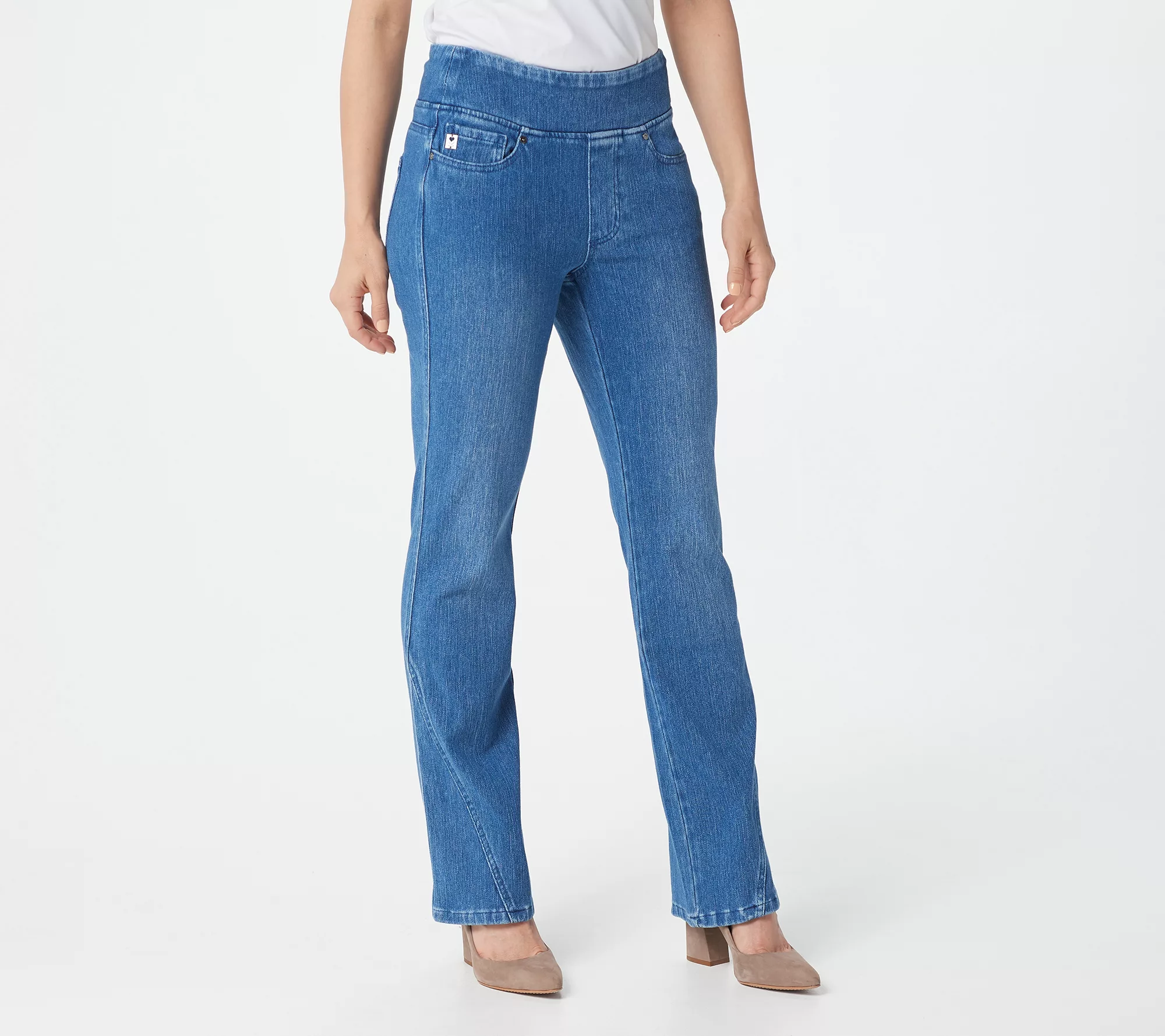 "As Is" Belle by Kim Gravel Flexibelle Petite Diagonal Jeans