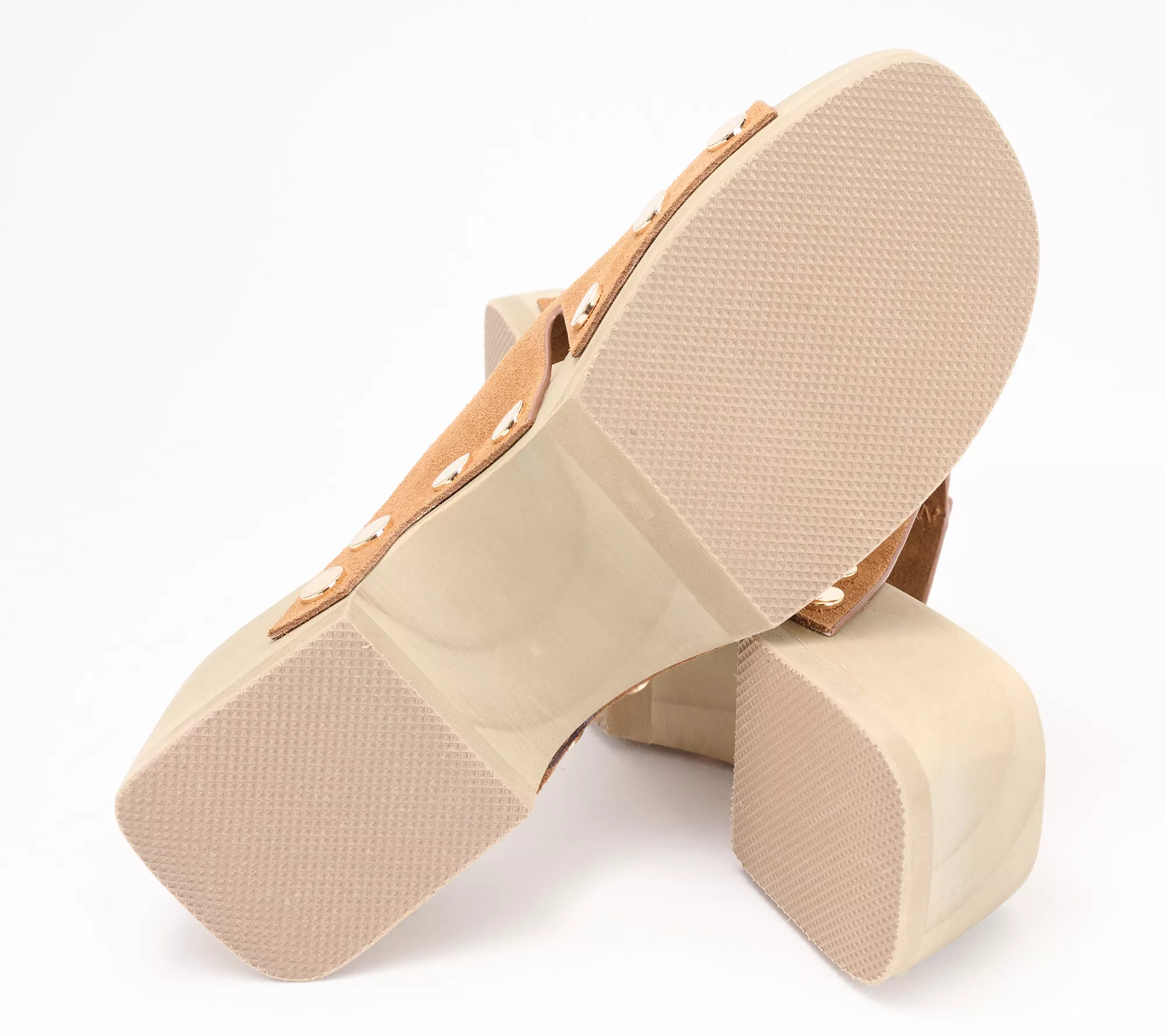 "As Is" Kelsi Dagger Wooden Bottom Leather or Suede Mules - June