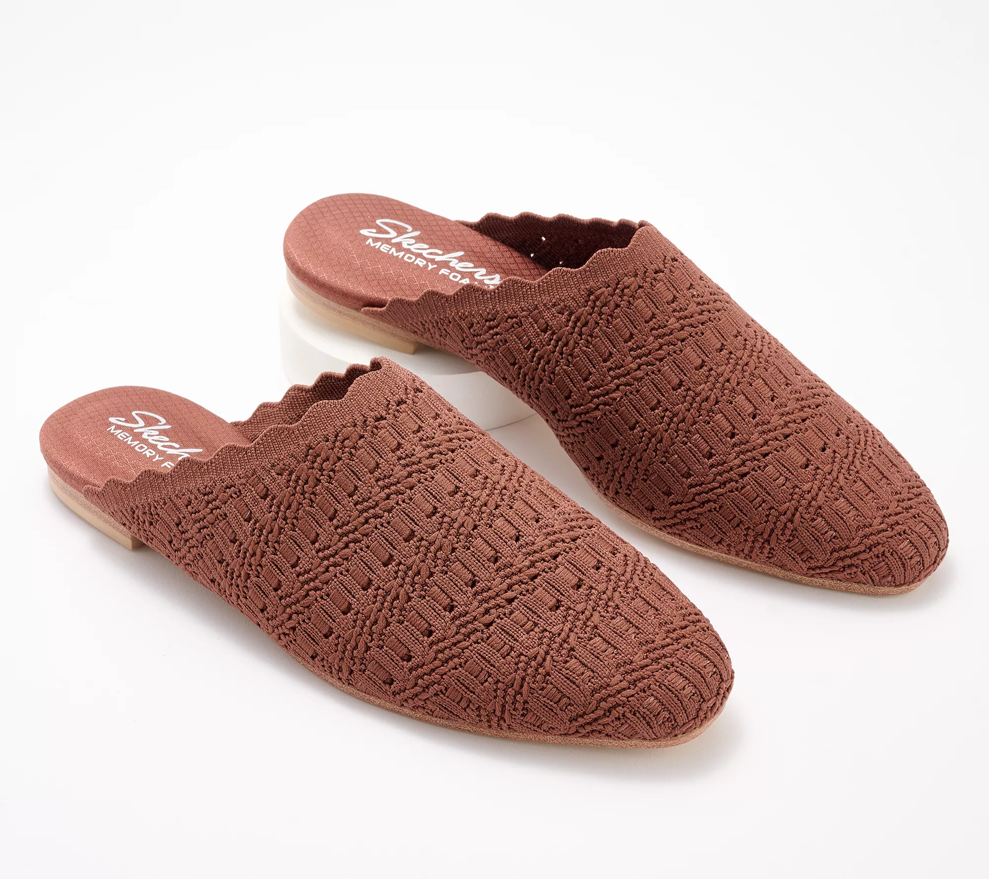 "As Is" Skechers Cleo Snip Washable Vegan Recycled Crochet Mules