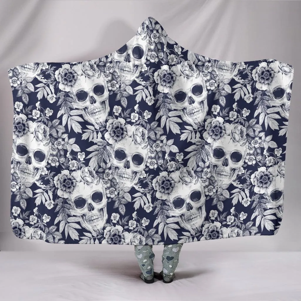 3D Skull Art Hooded Blanket 001