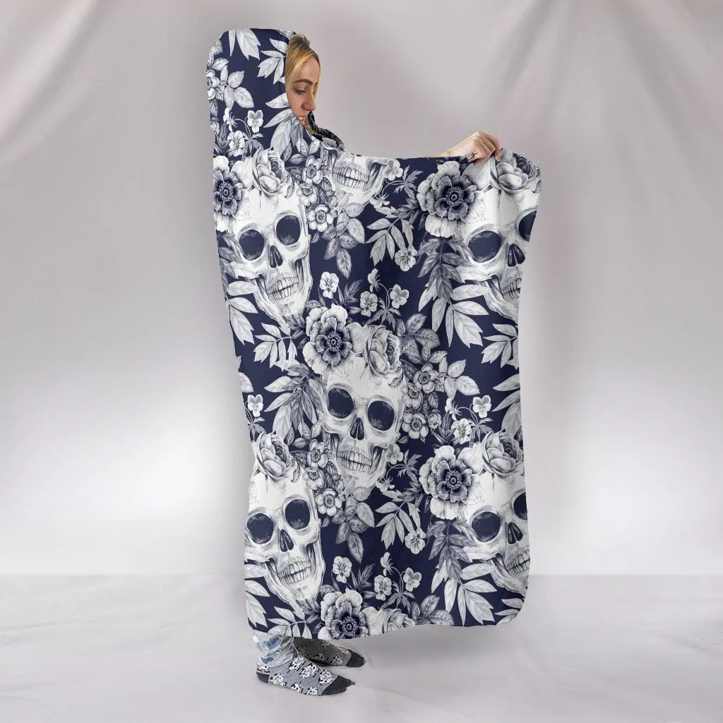 3D Skull Art Hooded Blanket 001