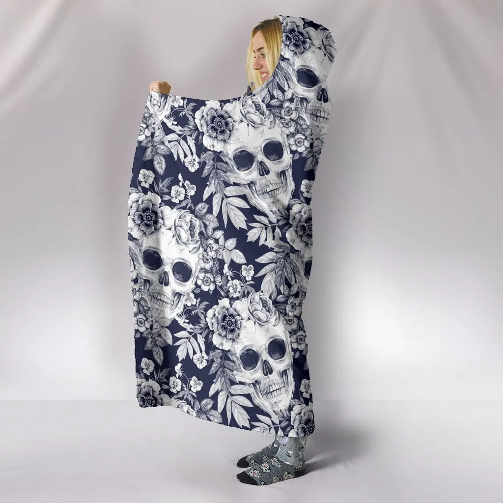 3D Skull Art Hooded Blanket 001