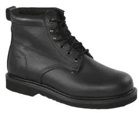 61M21 Rhino 6 inch Plain toe Leather Work Boot - Black