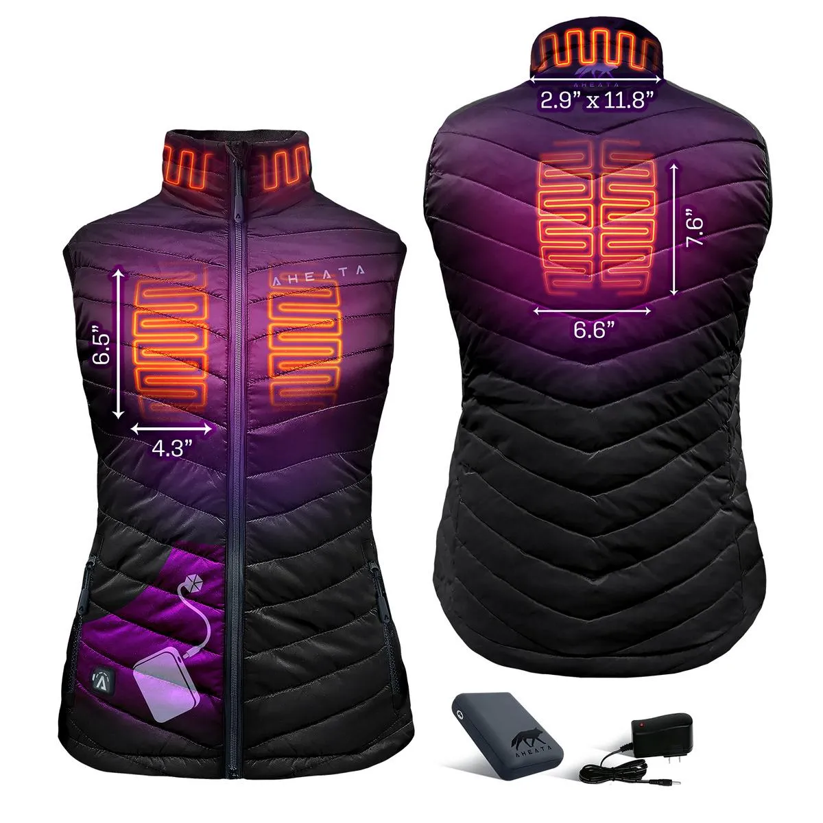 Aheata 7V Women's Heated Vest with Battery Pack