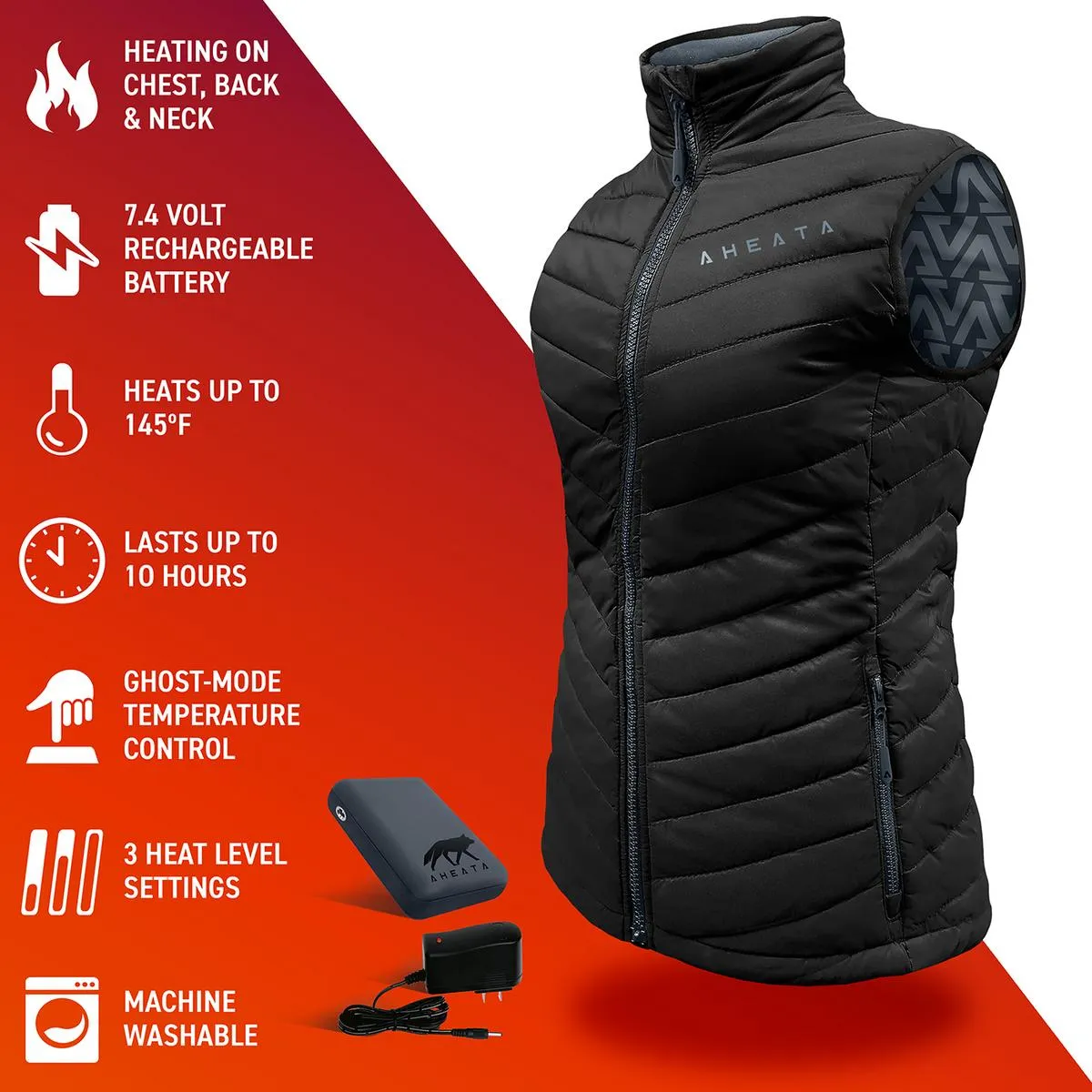 Aheata 7V Women's Heated Vest with Battery Pack