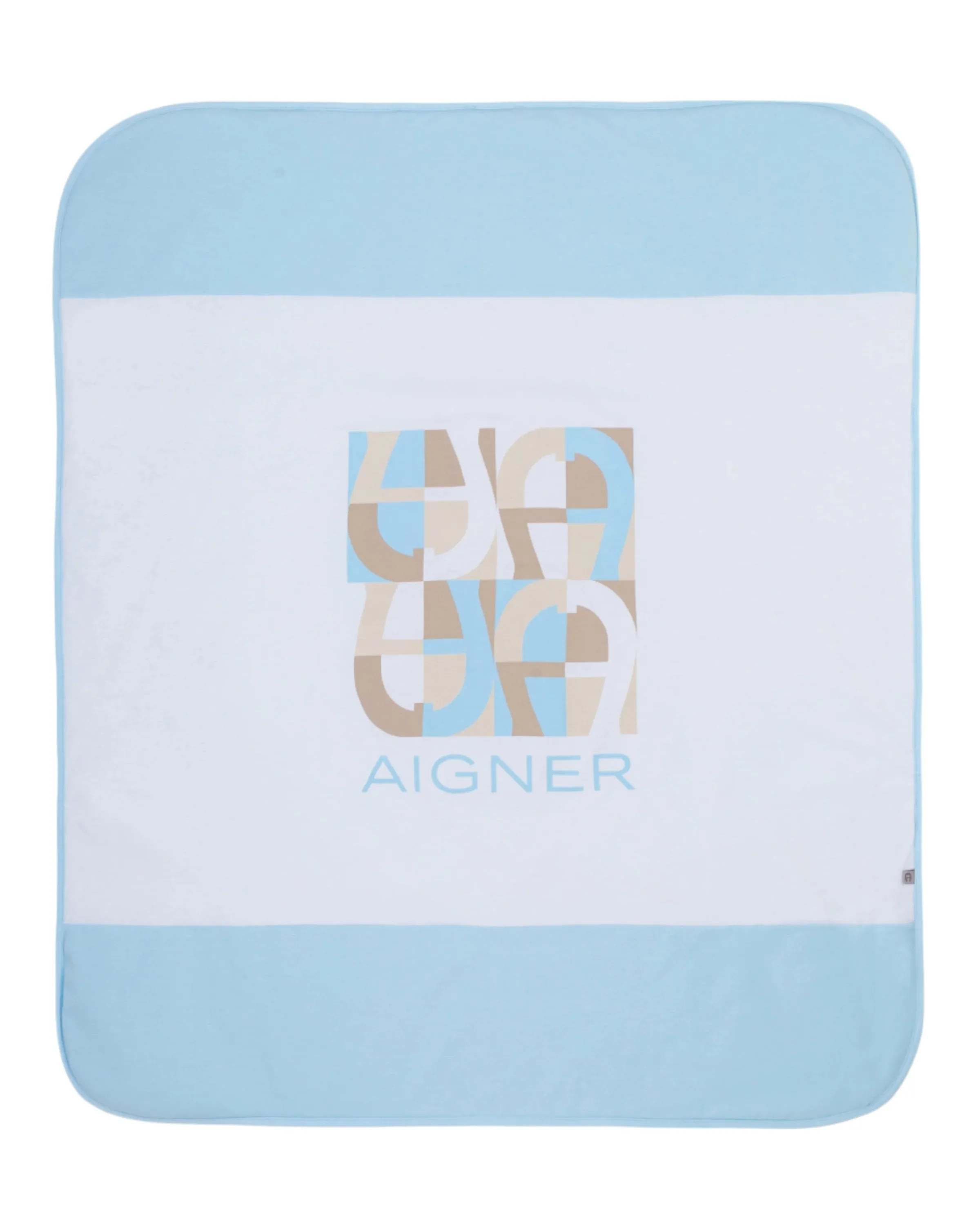 Aigner Kids New Born  White & Blue Blanket