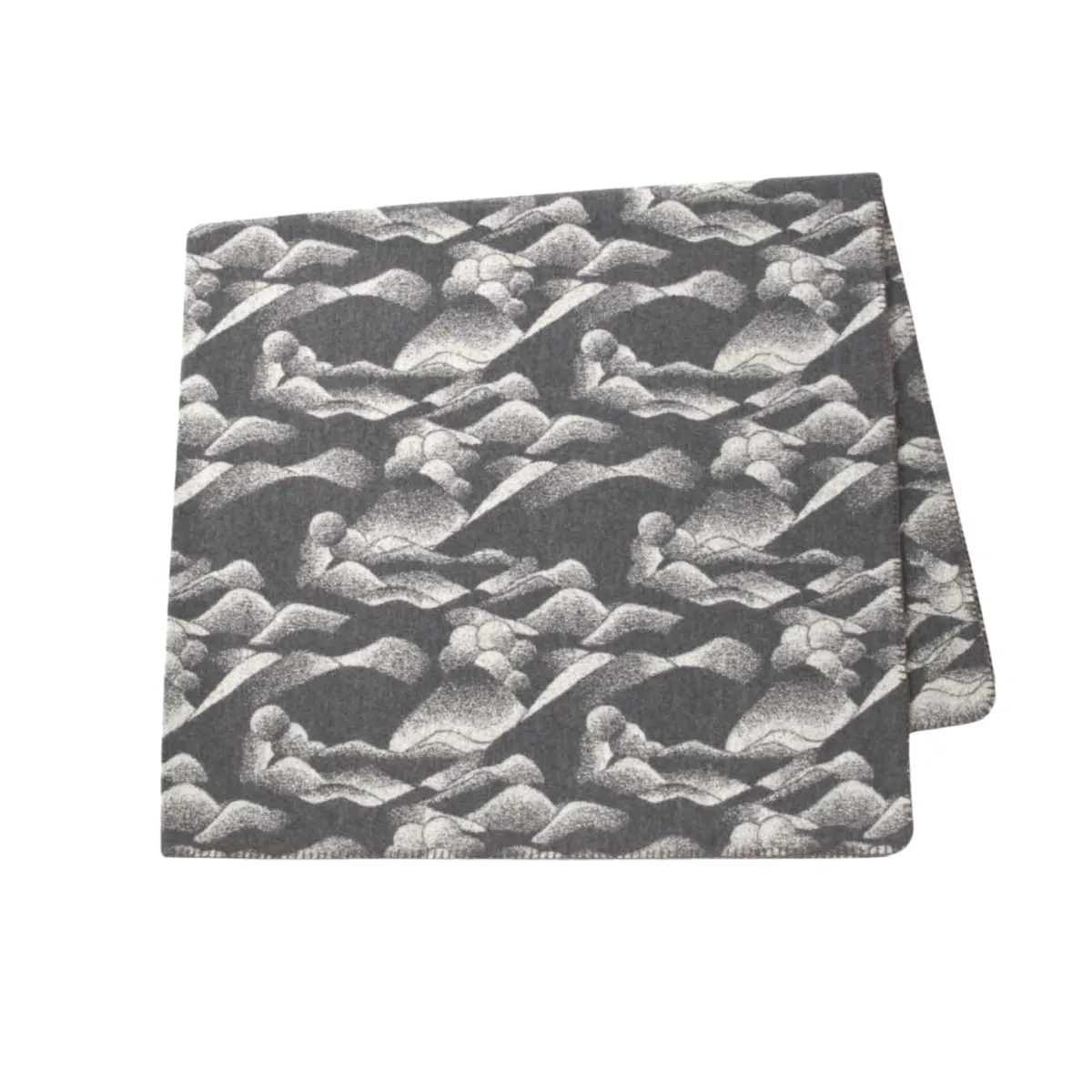 and wander   Mountain Camo Wool Blanket Large Gray