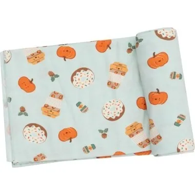 Angel Dear Pumpkin Spice Latte Swaddle Blanket, Green