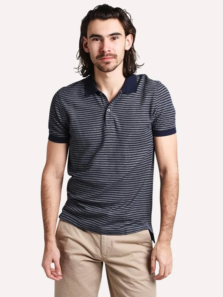     ATM  Stripe Pique Polo    