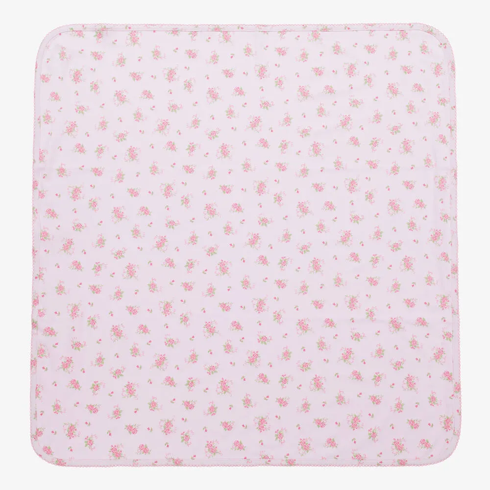 Baby Girls Cotton Pink Rose Scrolls Blanket (73cm)