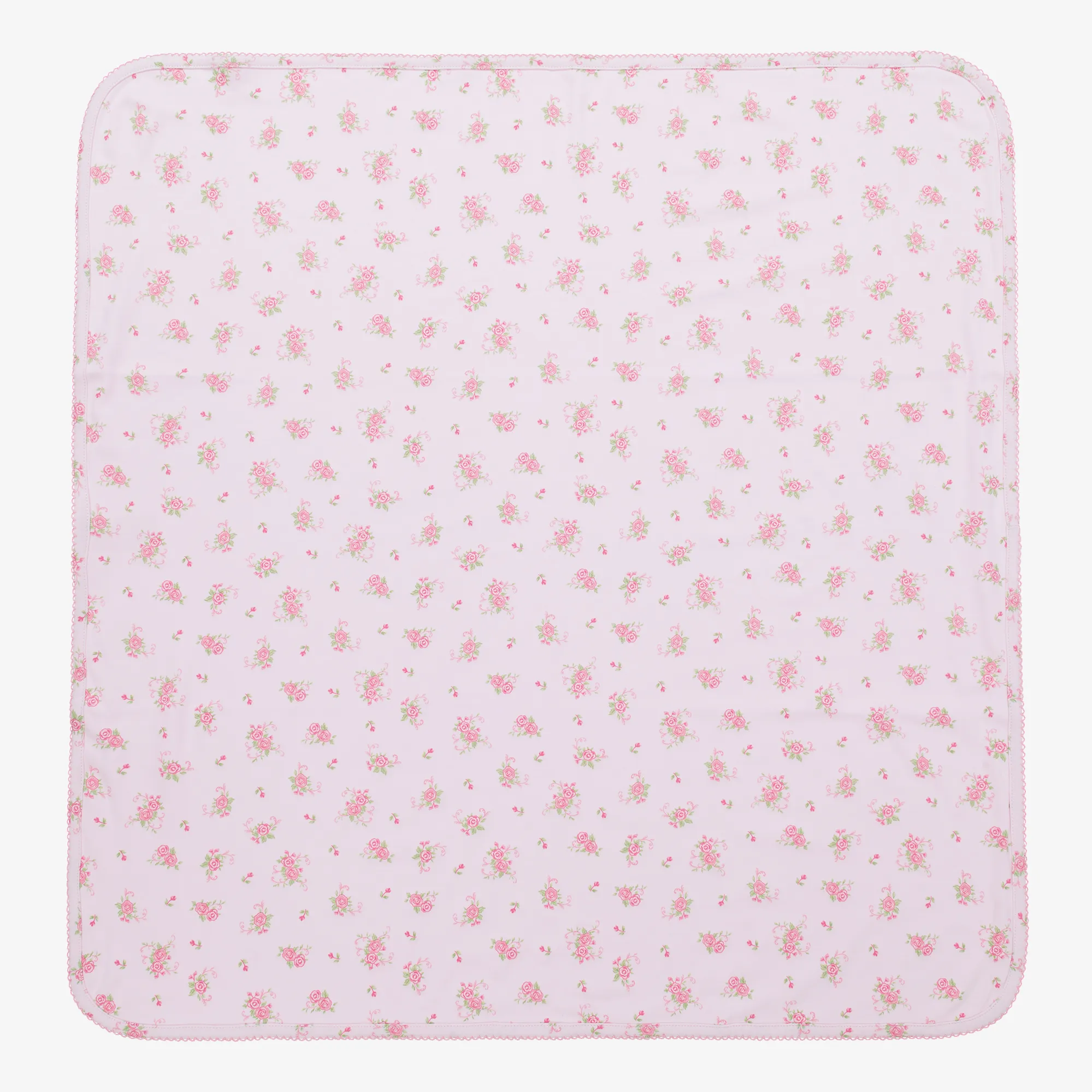 Baby Girls Cotton Pink Rose Scrolls Blanket (73cm)