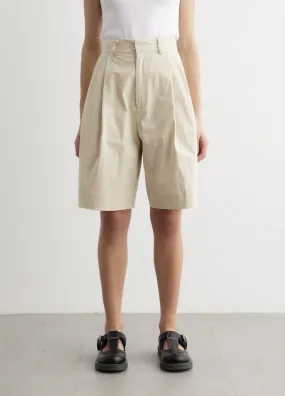 Bassike -  Cotton Pleat Bermuda Shorts - Shorts