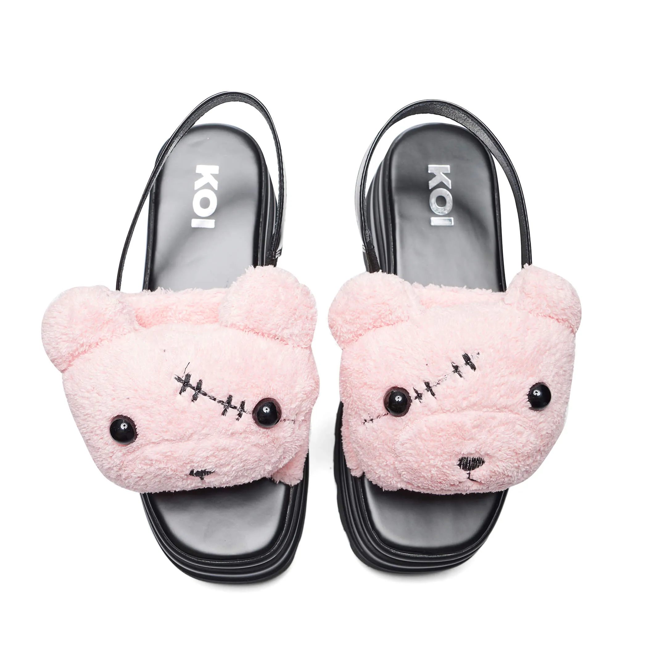 Binky Fuzzy Chunky Sandals - Pink