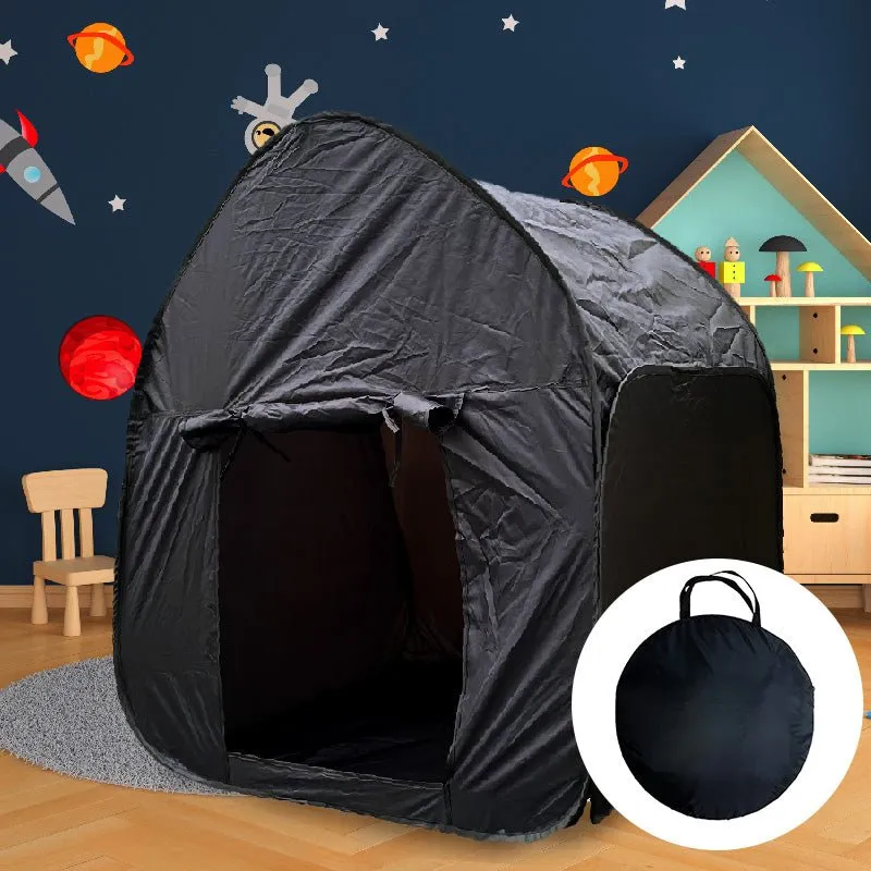 Black Sensory Pop Up Tent for Den Making with Carry Case