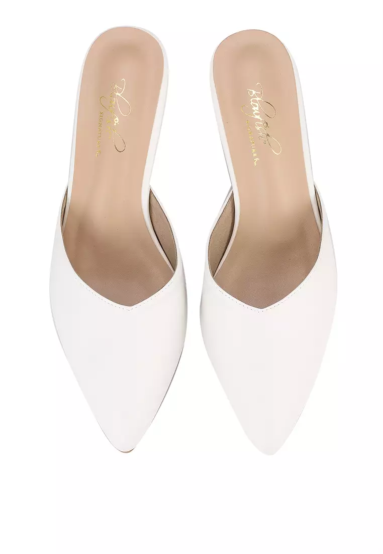 BLOWFISH MALAYSIA Luna White Slip On Pointed Mules