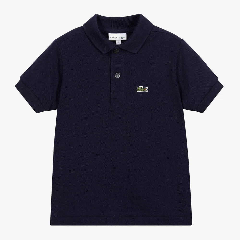 Blue Cotton Crocodile Polo Shirt