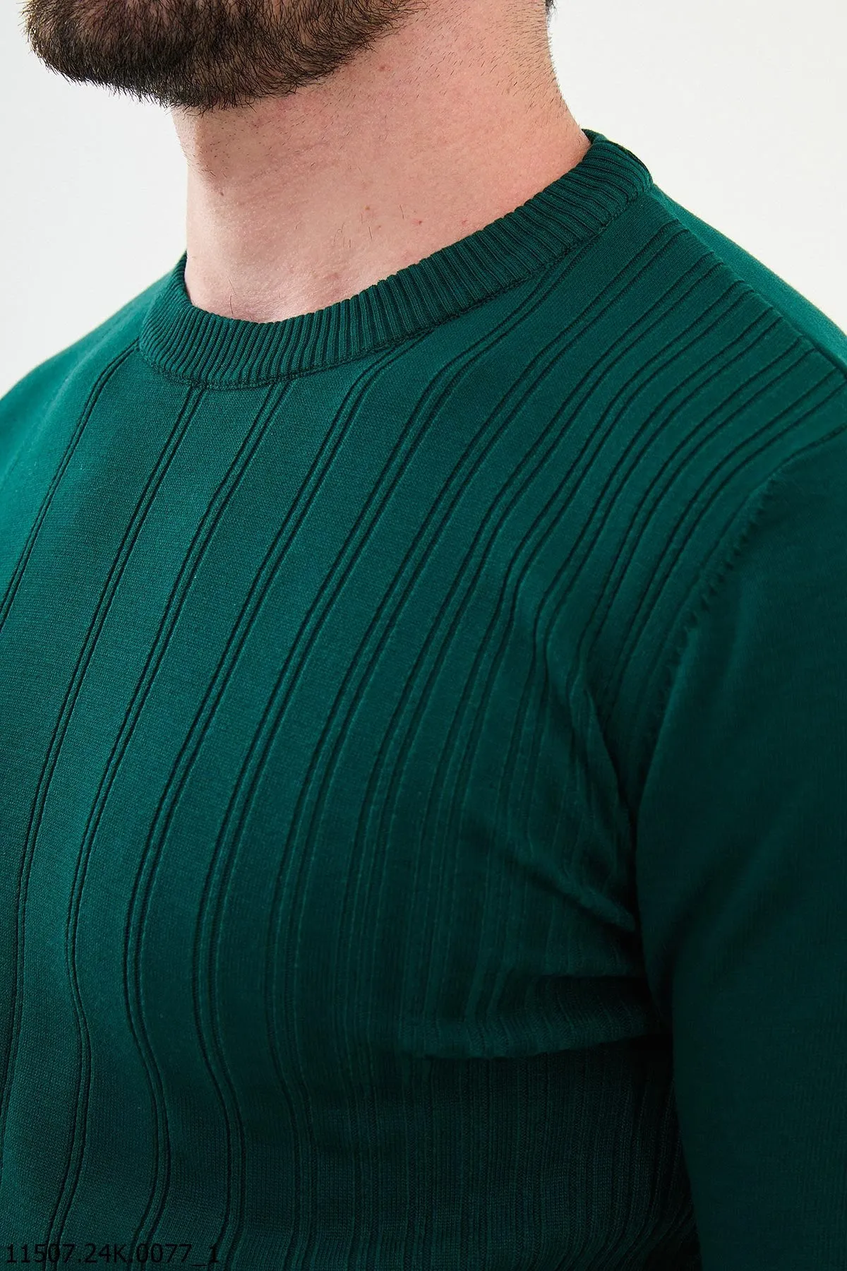 Bojoni Chicago Slim Fit Emerald Knitted Sweater