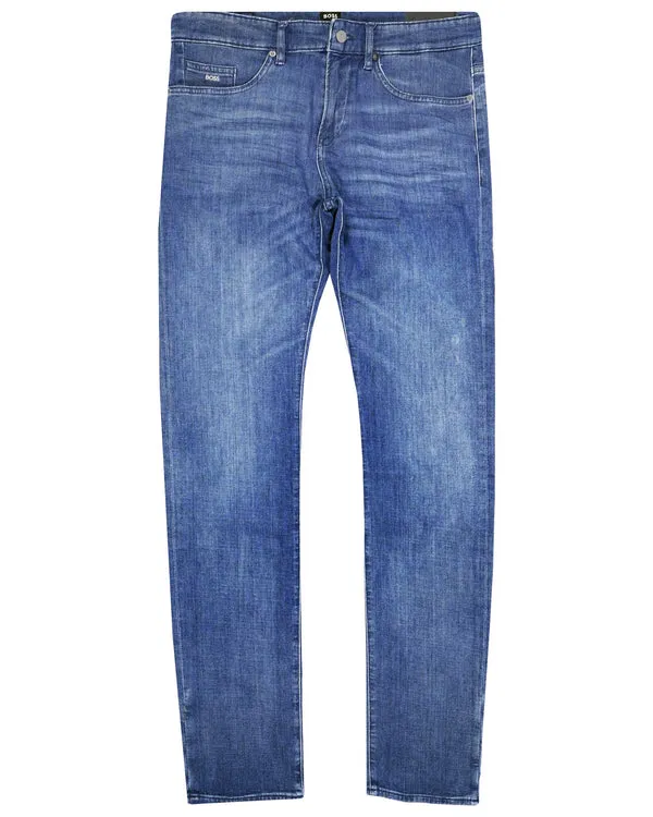 BOSS BLACK Boss Cashmere Touch Denim Delaware Slim Fit Jeans - Blue