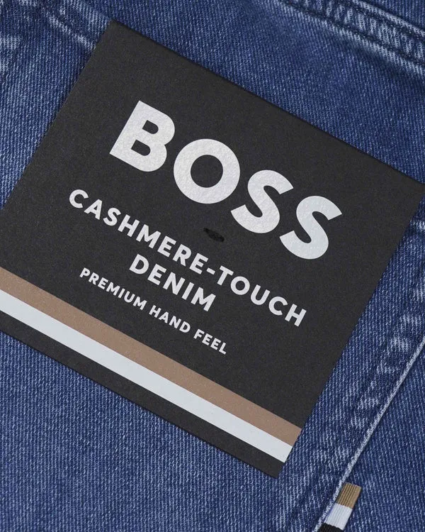 BOSS BLACK Boss Cashmere Touch Denim Delaware Slim Fit Jeans - Blue