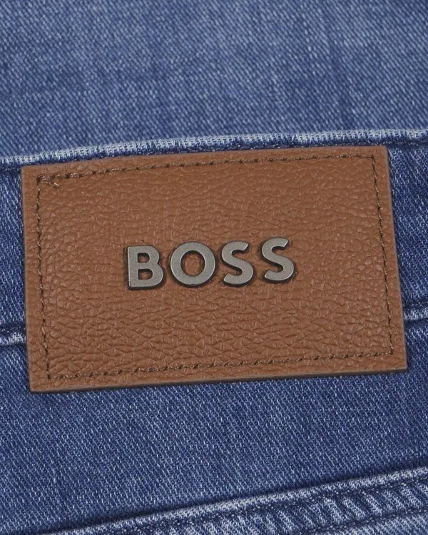 BOSS BLACK Boss Cashmere Touch Denim Delaware Slim Fit Jeans - Blue