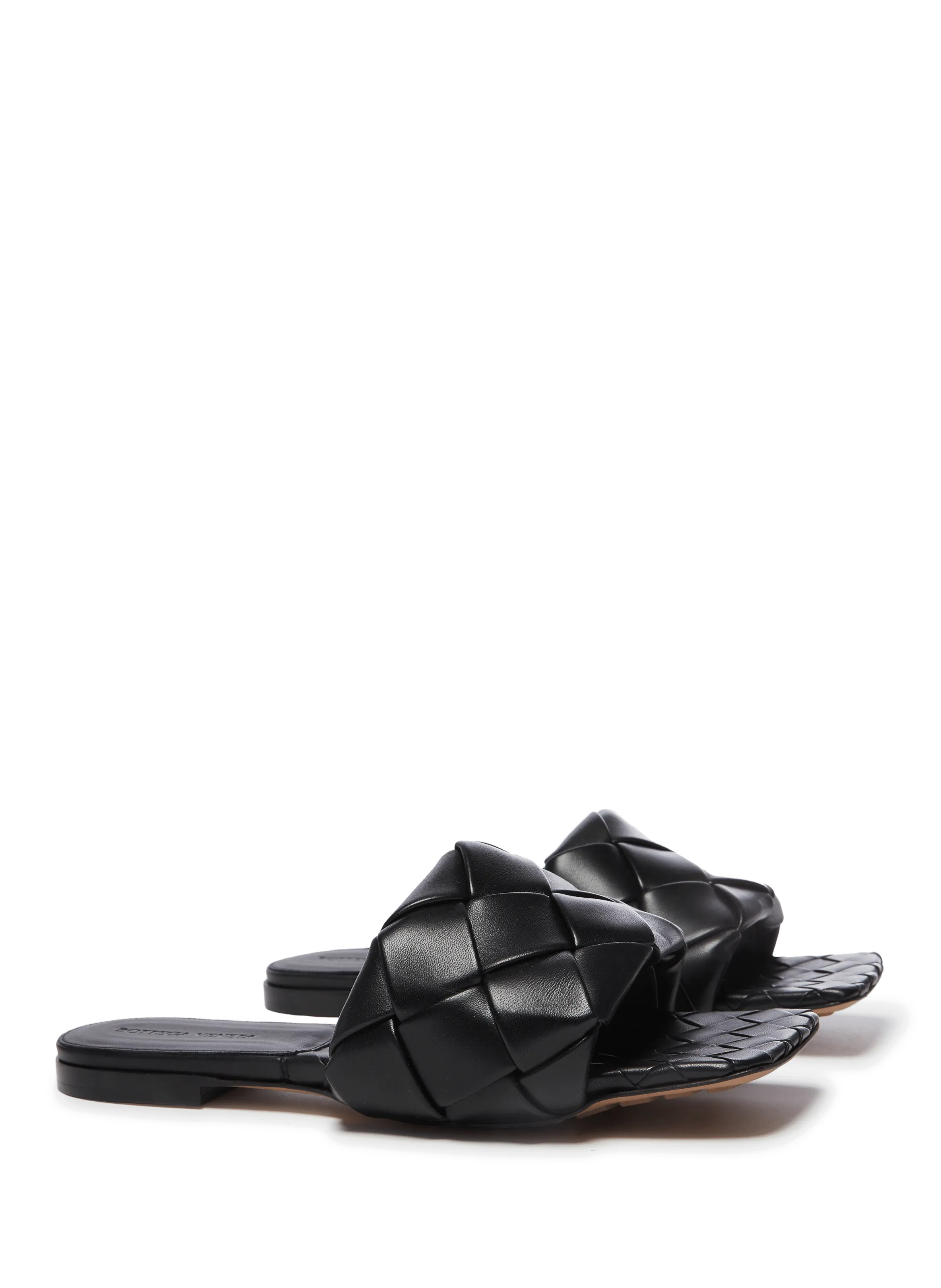 Bottega veneta  BV Lido Flat Mules in Intrecciato leather - Black