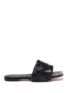 Bottega veneta  BV Lido Flat Mules in Intrecciato leather - Black