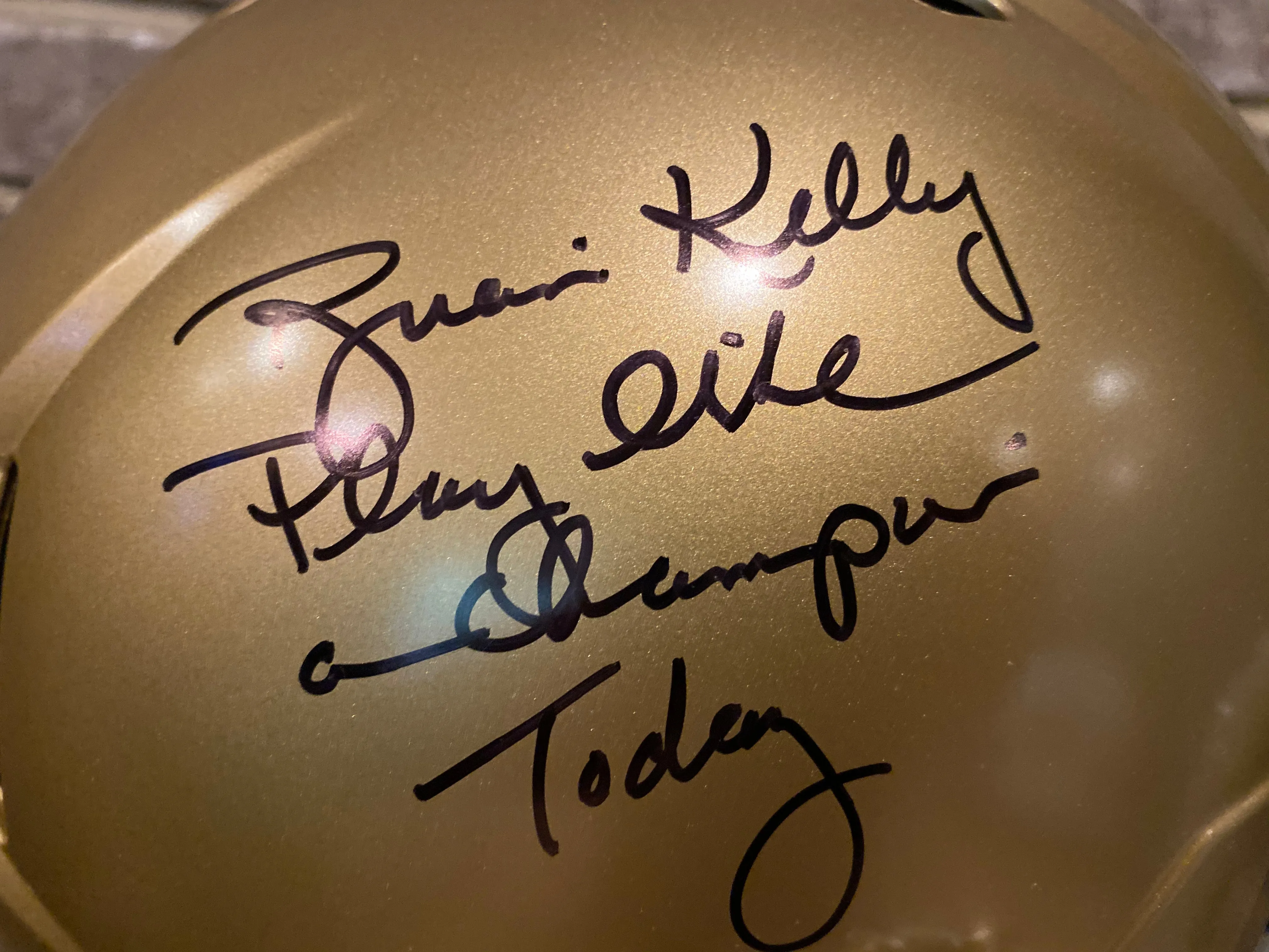 Brian Kelly Signed Full Size Helmet with “Play Like a Champion Today” Inscription