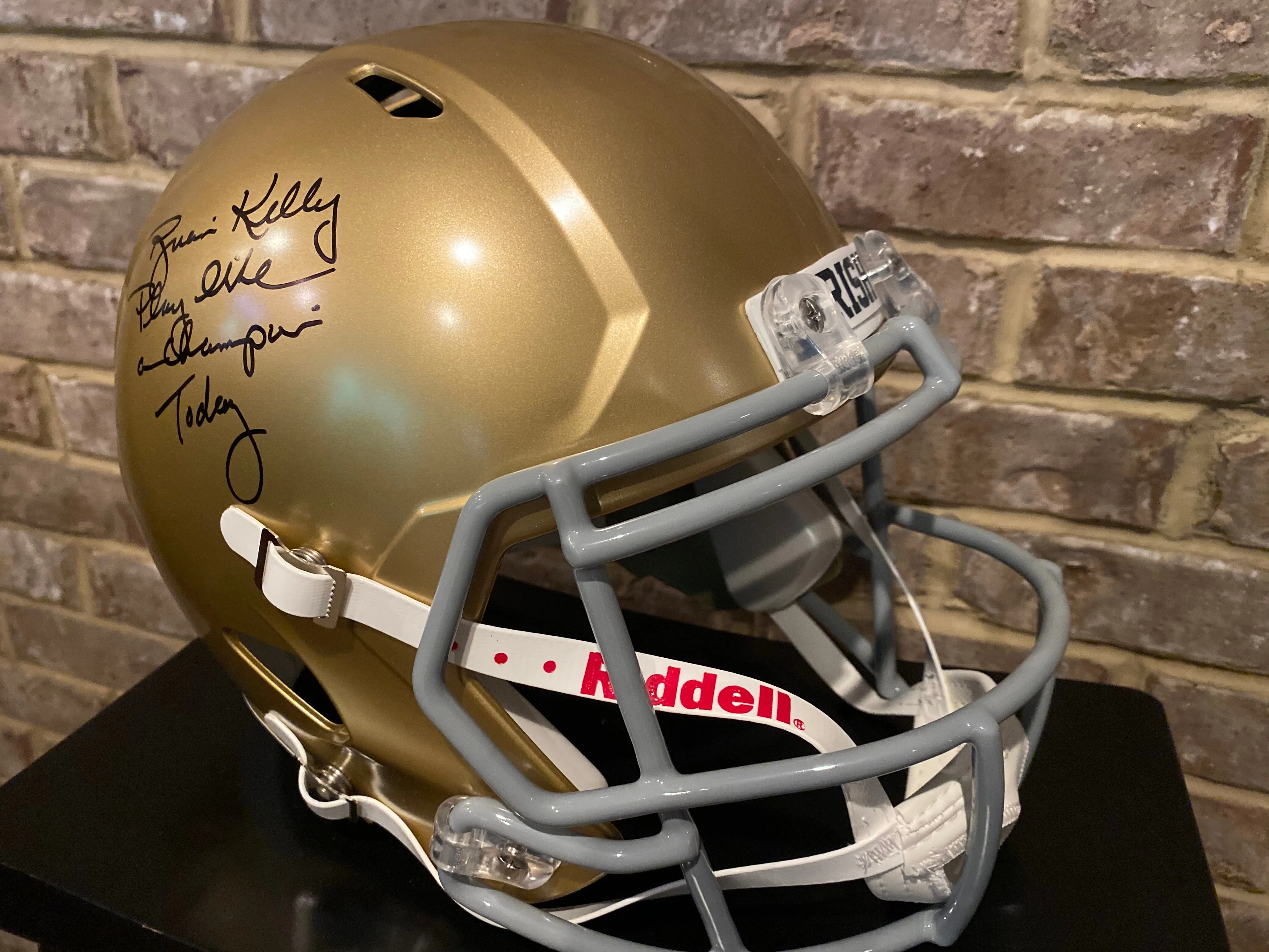 Brian Kelly Signed Full Size Helmet with “Play Like a Champion Today” Inscription