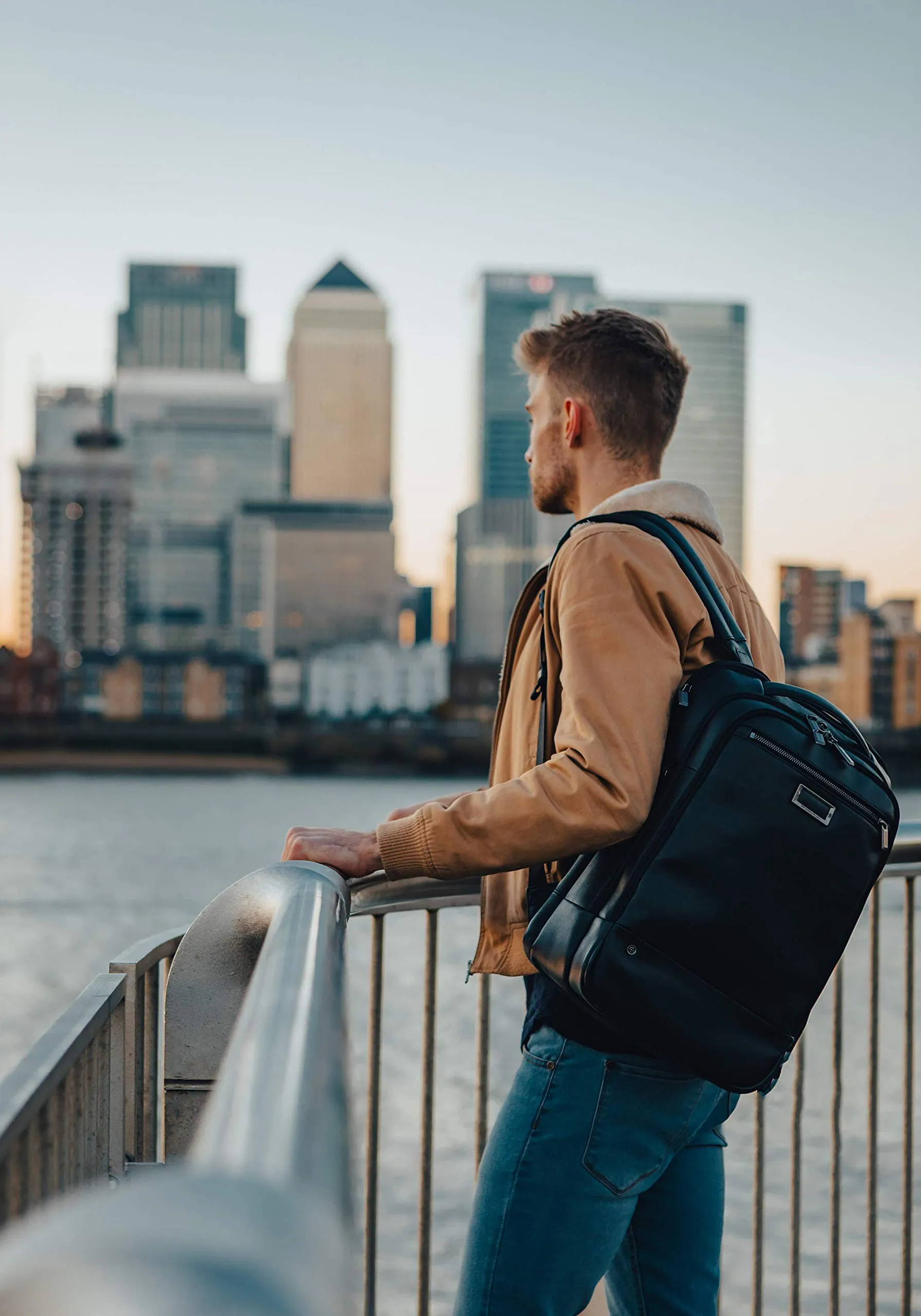 Briggs & Riley @work Leather Medium Backpack  