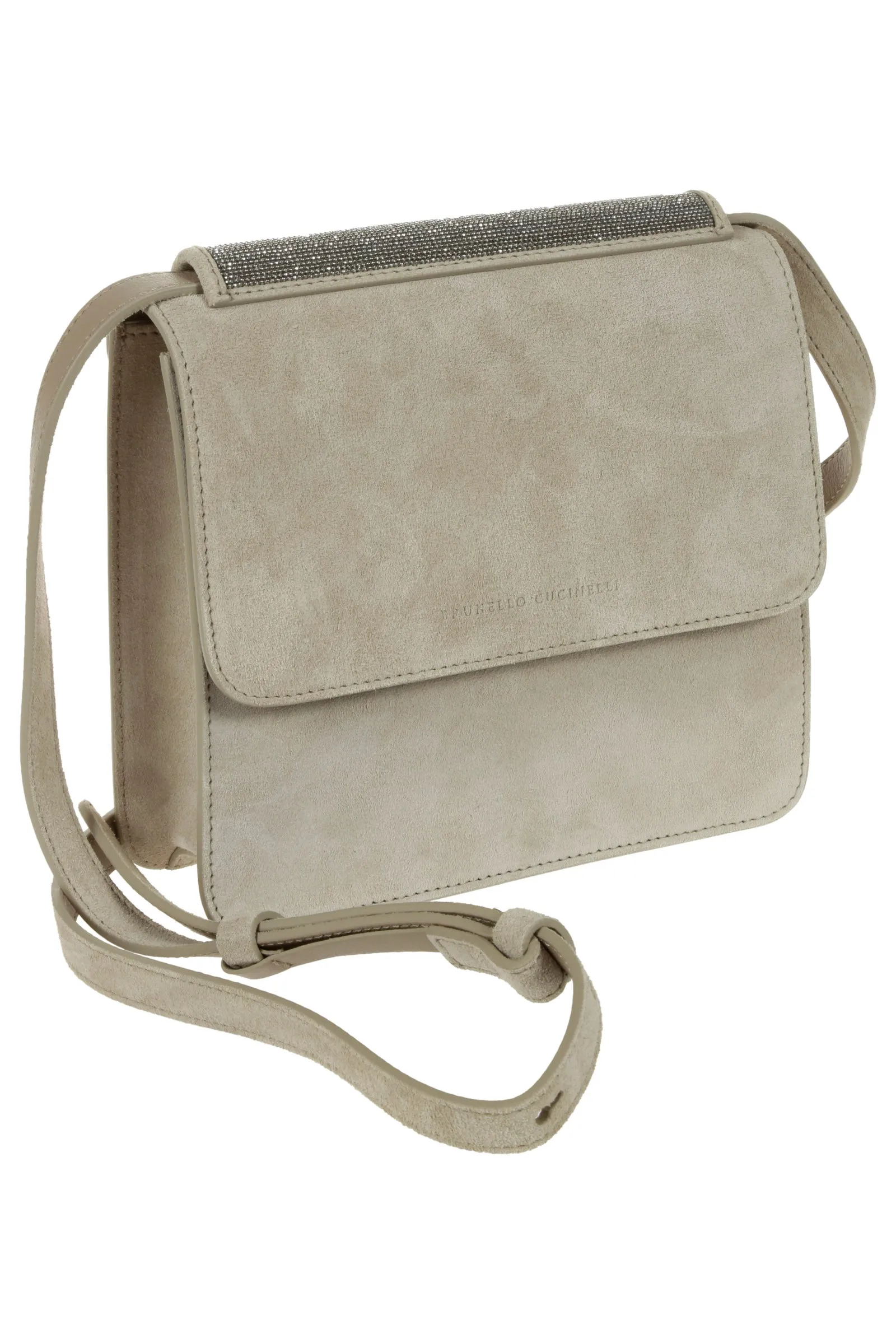 Brunello Cucinelli Logo Detailed Studded Crossbody Bag