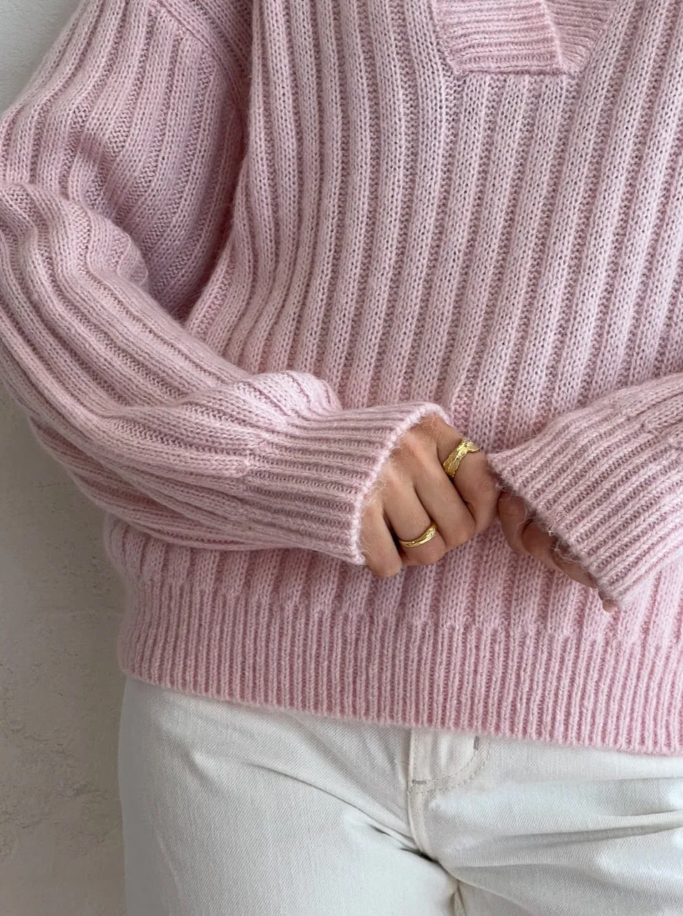 By Johnny Cosmic Knit Sweater in Soft Pink