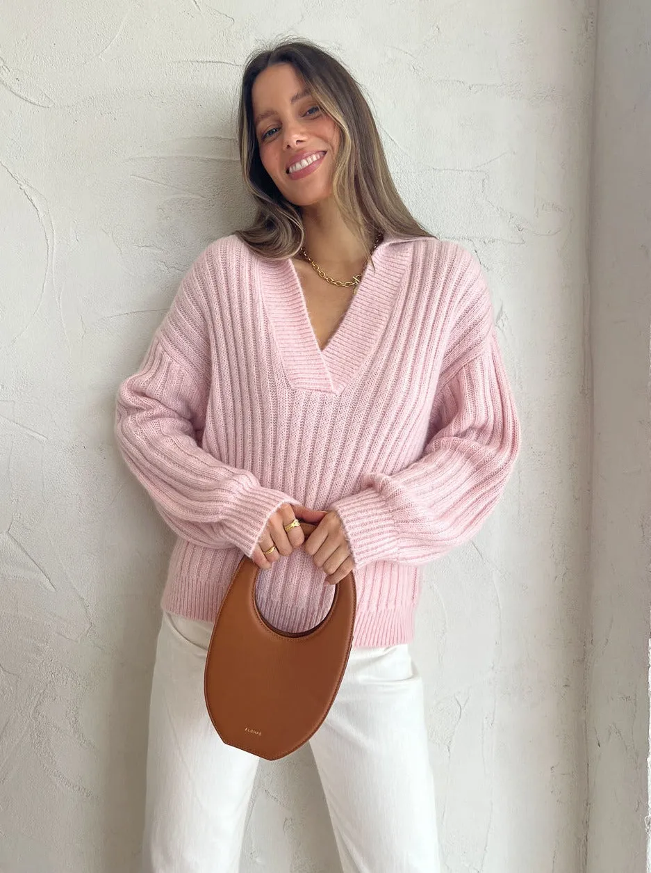 By Johnny Cosmic Knit Sweater in Soft Pink