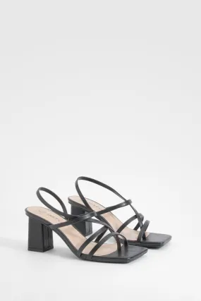 Caged Detail Block Heeled Sandals