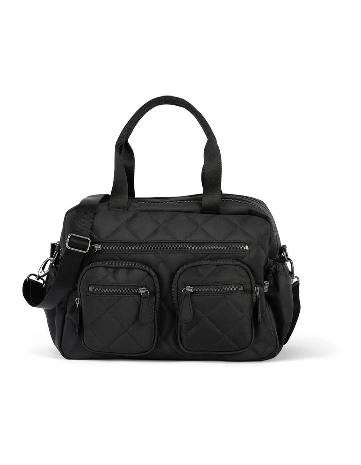 Carry All Diamond Quilt Nappy Bag in Black