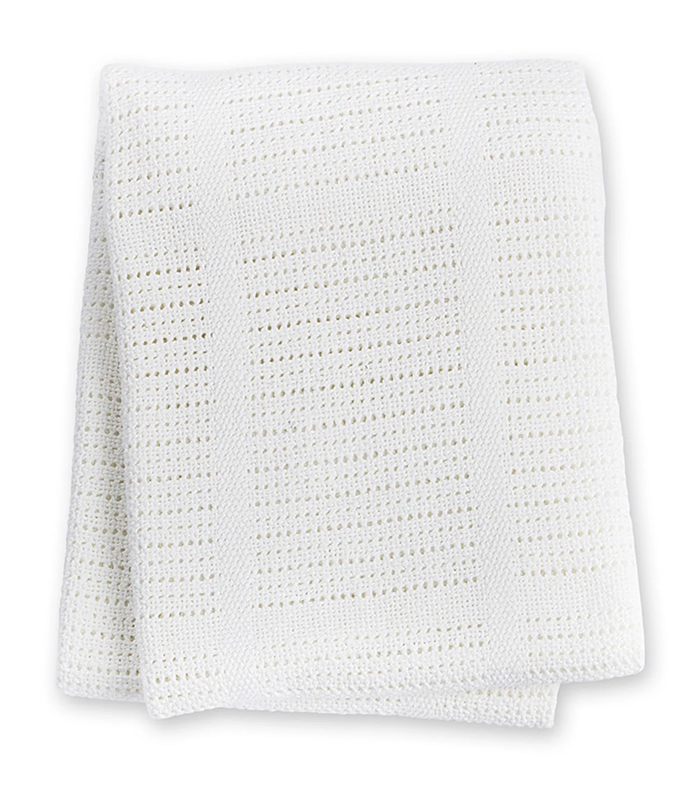 Cellular Cotton Baby Blanket - White