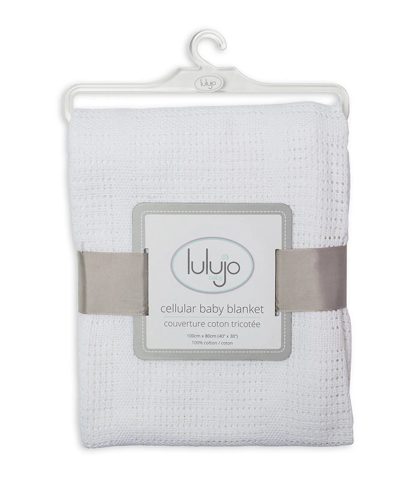 Cellular Cotton Baby Blanket - White