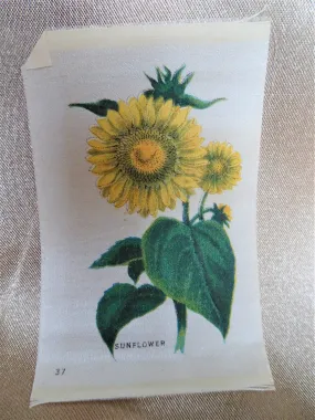 CHARMING Antique Printed Silk Flowers,Sunflowers,Floral Silks, Antique Quilt Silks, Craft Silks,For Fine Sewing Quilting Project