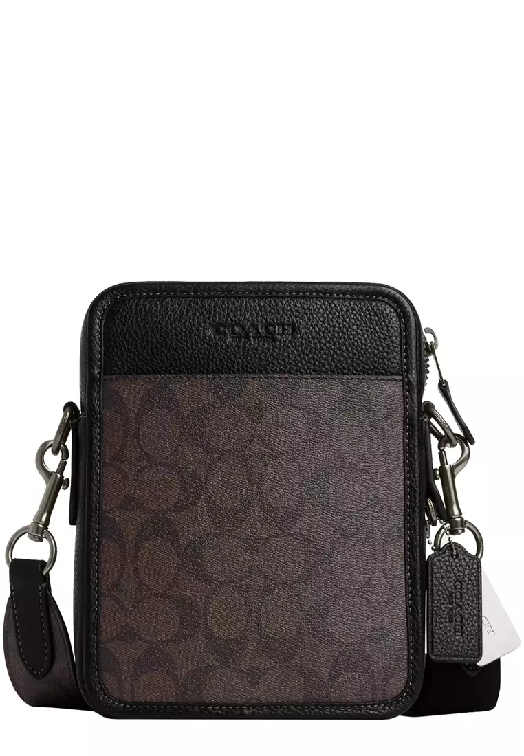 Coach Coach Sullivan Crossbody Bag in Signature Canvas in Mahogany/ Black CC009