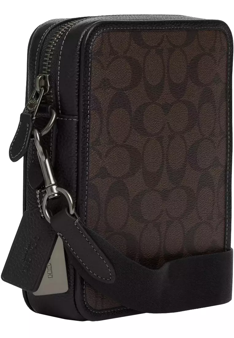 Coach Coach Sullivan Crossbody Bag in Signature Canvas in Mahogany/ Black CC009