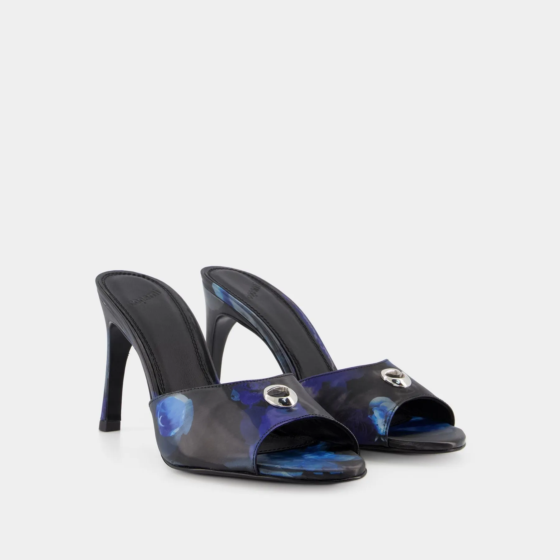 Coperni  Holographic Logo Mules - Coperni - Blue/Black - Vegan Leather