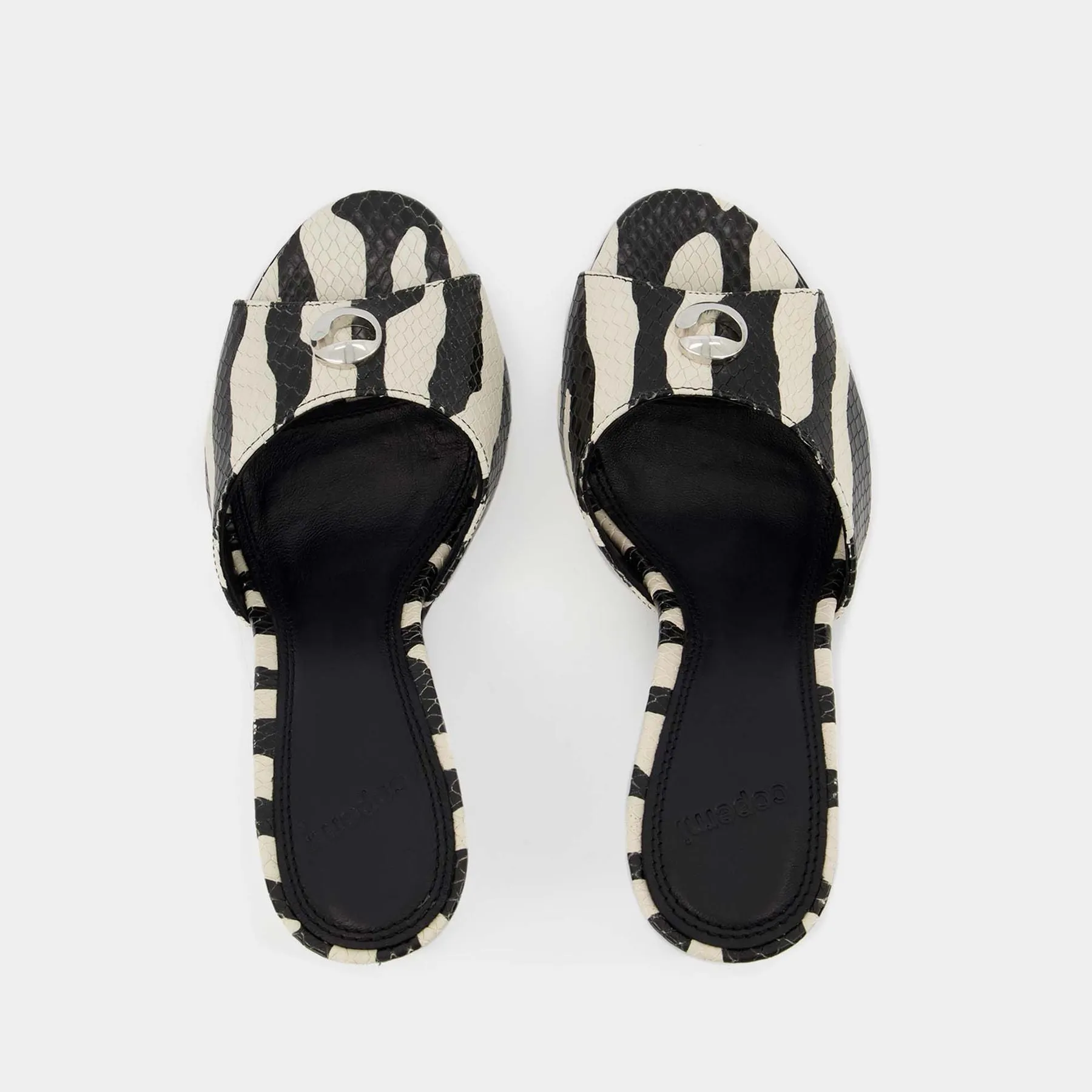 Coperni  Zebra Print Logo Mules - Coperni - Black/White - Leather