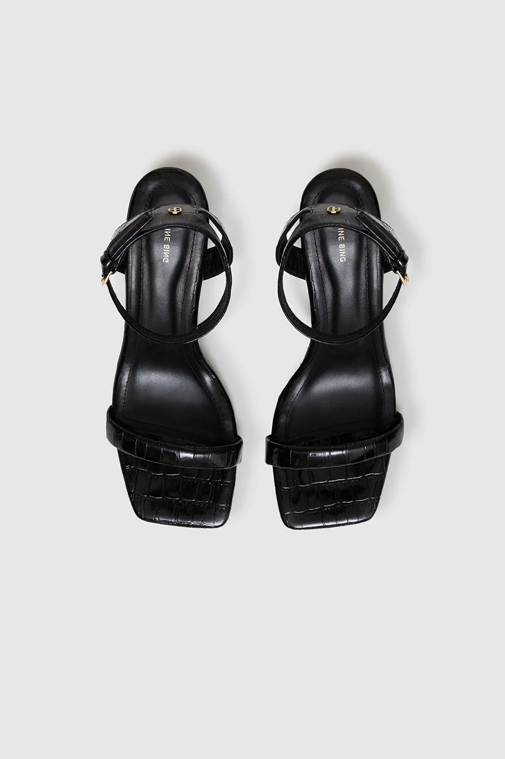 Cora Sandals - Black Embossed