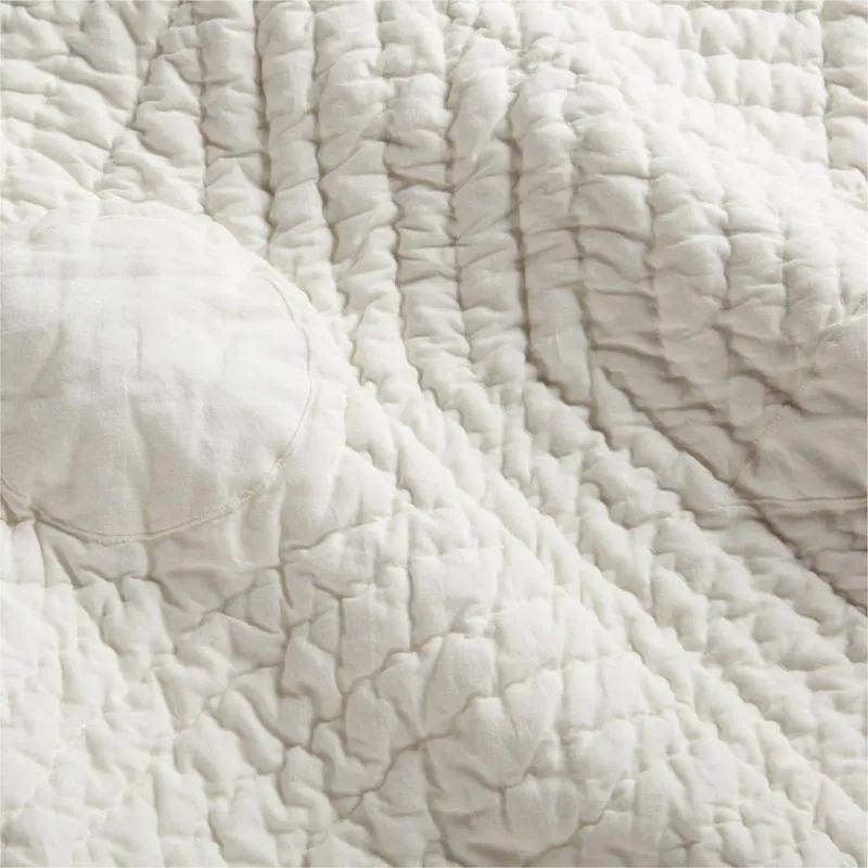 Crate&Barrel Shapes Hand-Quilted Organic Cotton Baby Crib Quilt by Leanne Ford