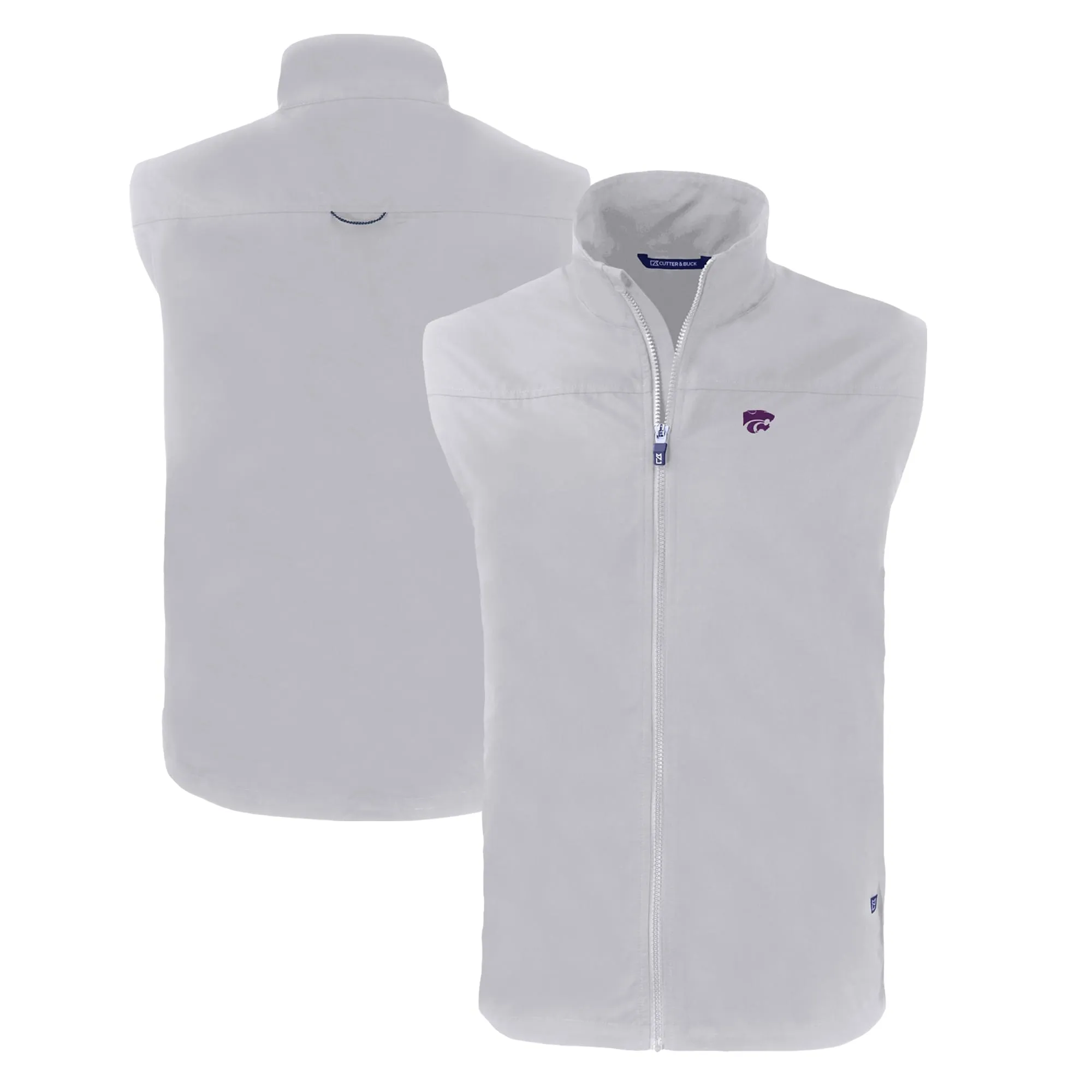 Cutter & Buck  Kansas State Wildcats Gray Charter Eco Recycled Full-Zip Vest