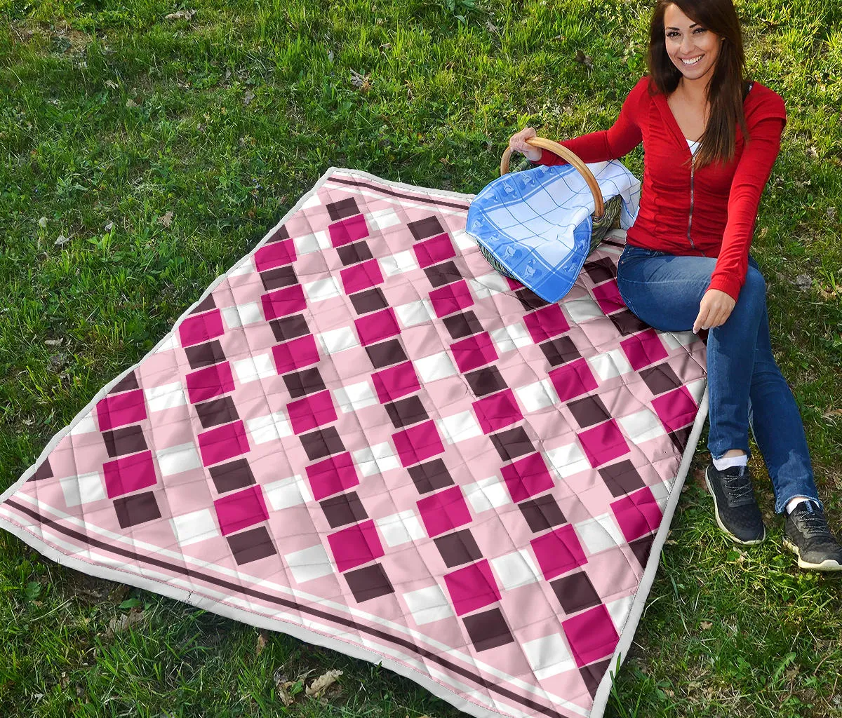 Diamonds In The Rough Pink Brown Quilt