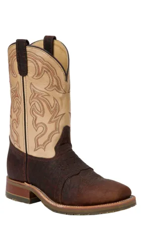 Double H Men's ICE Collection Graham Brown Bison and Taupe Wide Square Steel Toe Work Boot