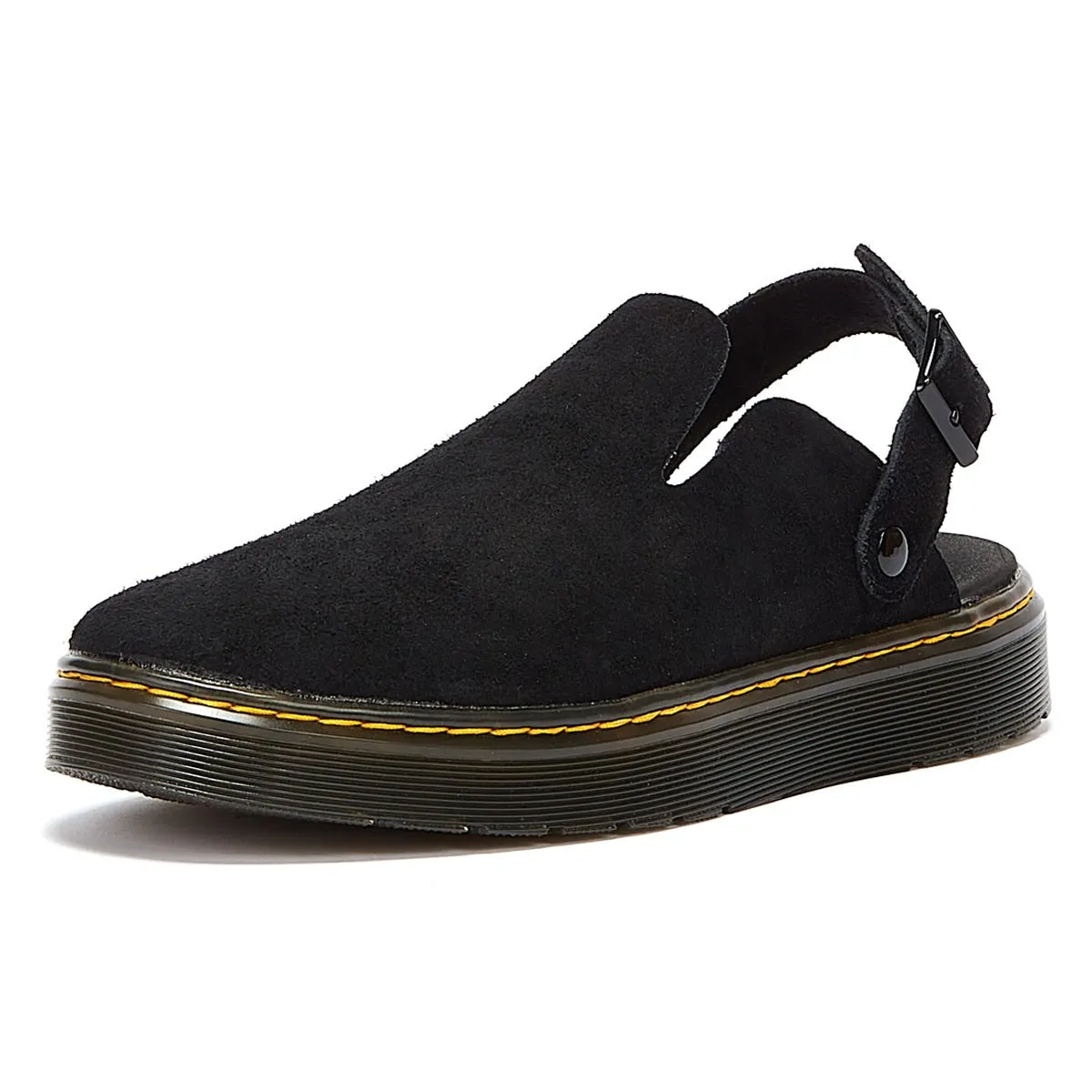 Dr. Martens Carlson EH Suede Moss Back Mens Black Mules