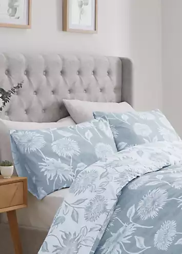 Dreams & Drapes Chrysanthemum Reversible Duvet Cover Set - Blue | Kaleidoscope