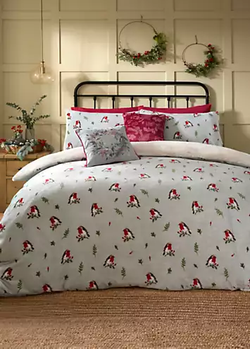 Dreams & Drapes Winter Robin Cosy Fleece Duvet Cover Set | Kaleidoscope